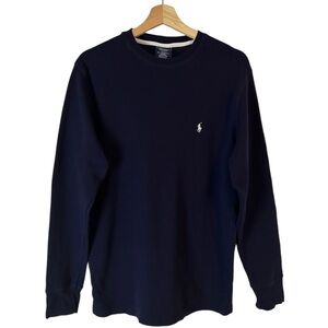 Polo‎ Ralph Lauren Long Sleeve Thermal SLEEPWEAR Men Size M Navy White Pony